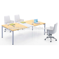 Conception de tables de réunion pour MDF de bureau + Finition en mélamine avec bois de pêche + revêtement d&#39;ameublement blanc chaud (JO-4050)